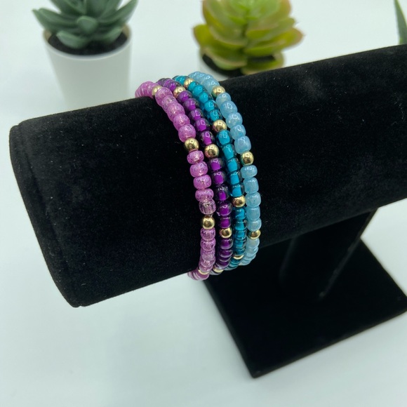 Handmade Trendy Glass Seed Bead Bracelets - Picture 2 of 7